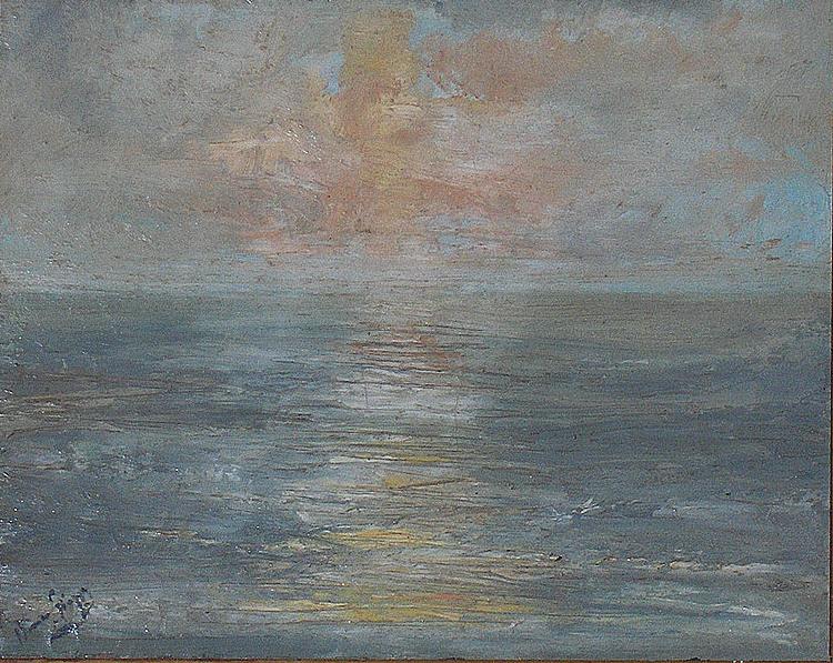 unknow artist Sunset at sea France oil painting art